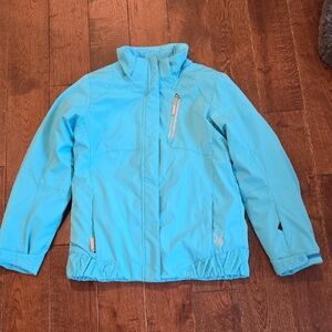 Spyder Aqua Blue Teen Ski Winter Jacket 18 Youth Like New